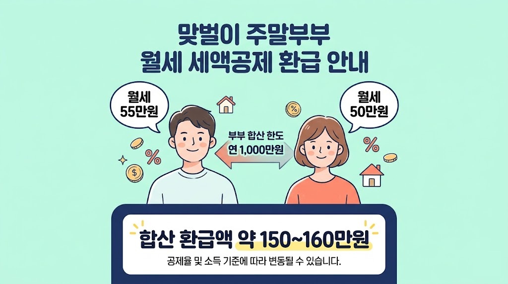 주말부부 맞벌이 케이스 환급액 계산 과정