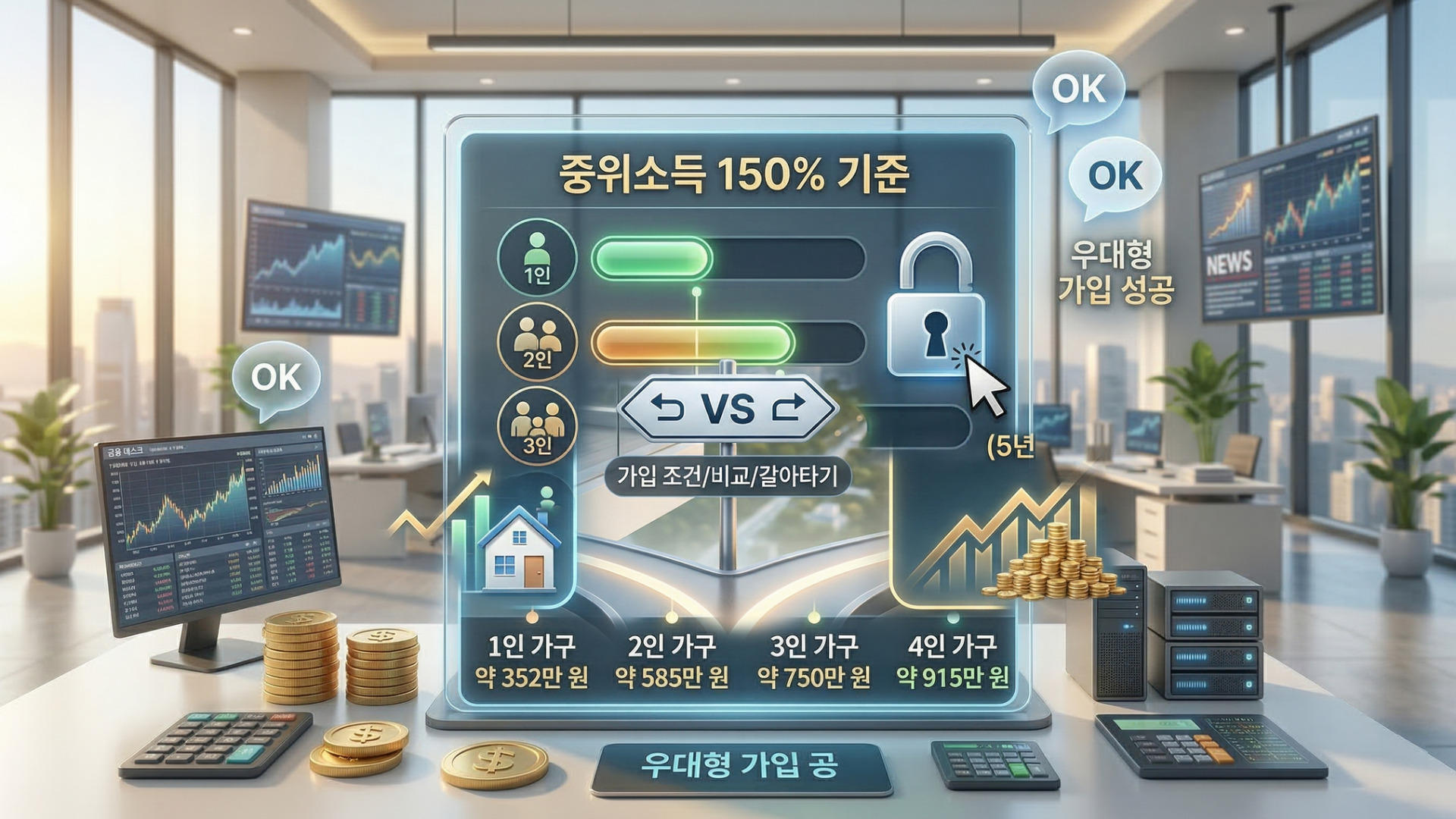 2026년 중위소득 150% 가구원수별 청년미래적금 가입 기준표