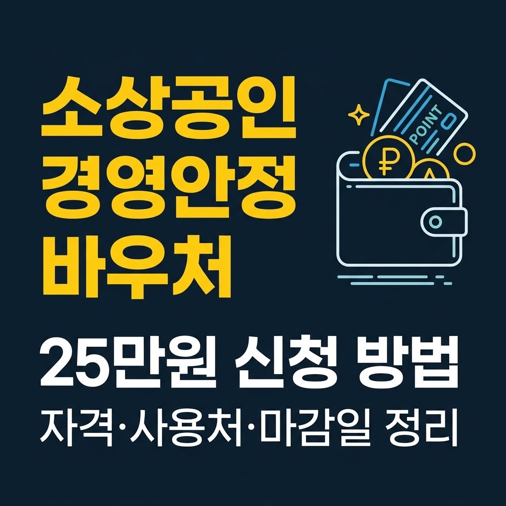 소상공인 경영안정 바우처 25만원 지원을 알리는 메인 썸네일