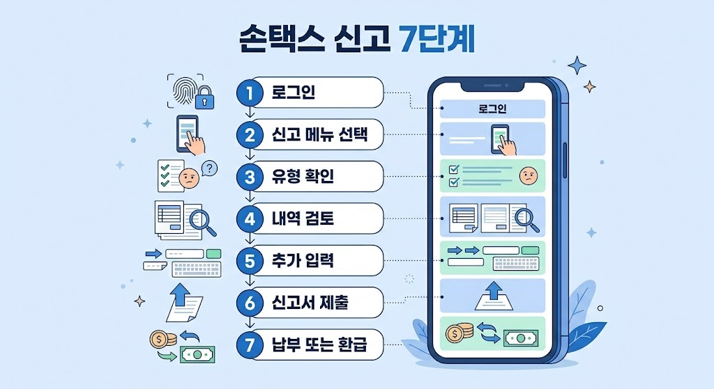 손택스 종합소득세 신고 7단계 방법