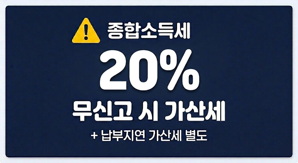 종합소득세 무신고 가산세 20% 경고 안내