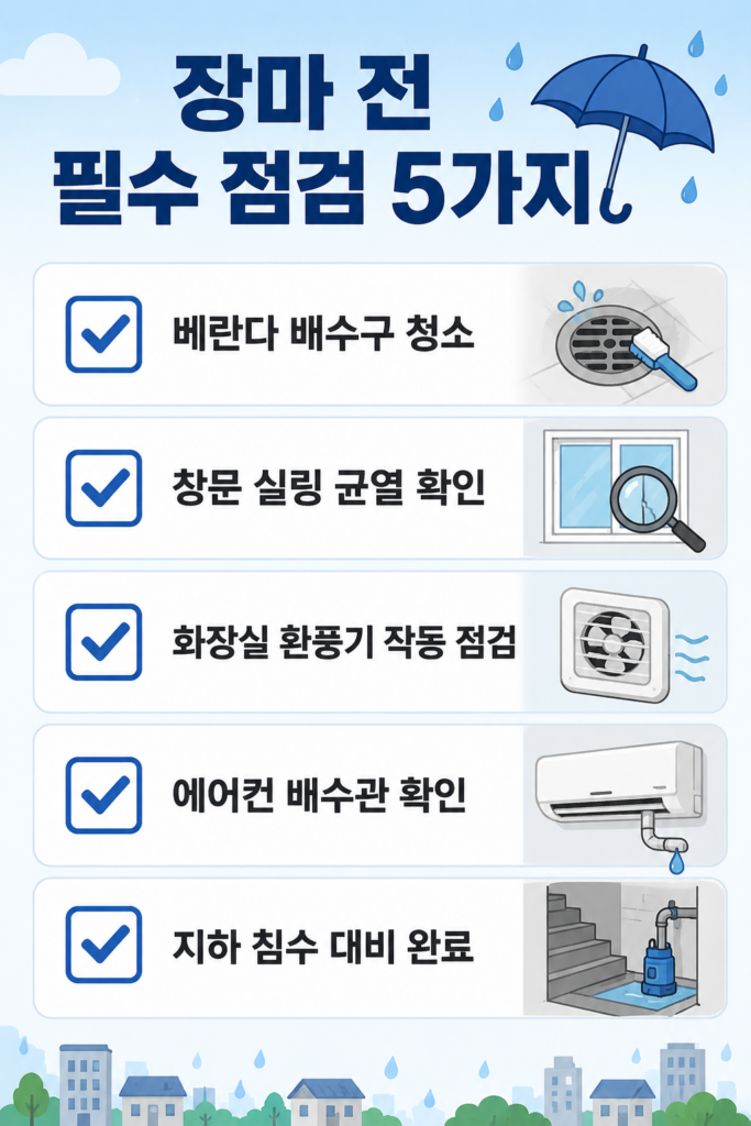 장마 전 가정 필수 점검 체크리스트
