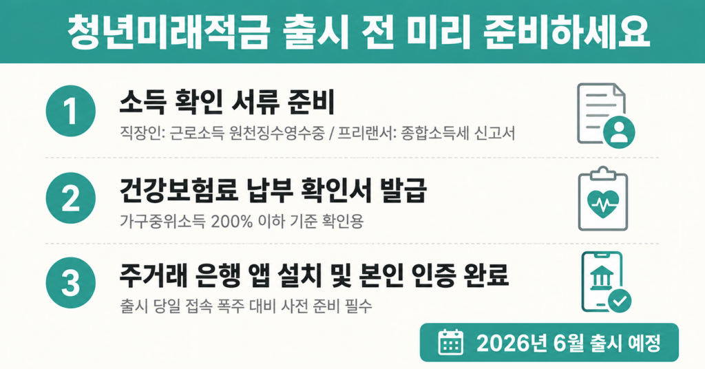 청년미래적금 출시 전 사전 준비 서류 체크리스트