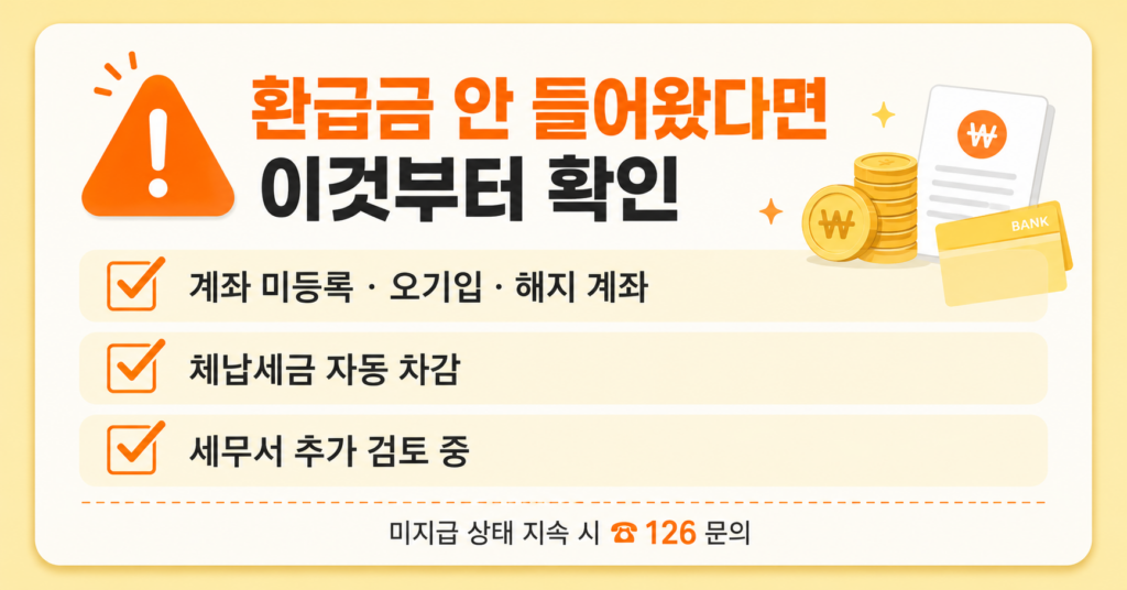 종합소득세 환급금 미입금 원인 3가지 체크리스트