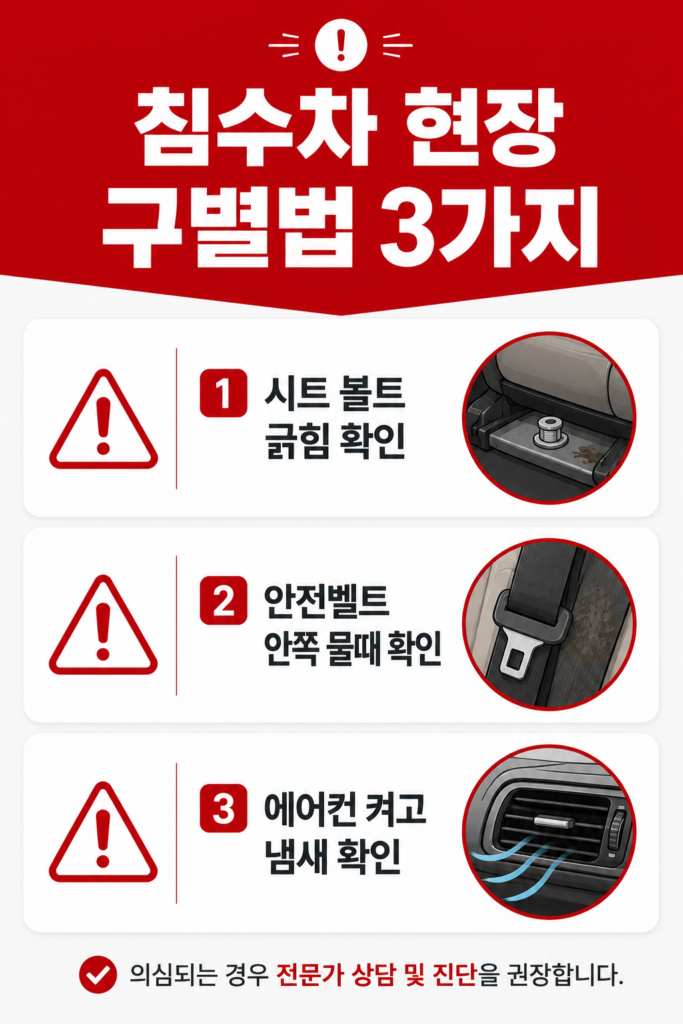침수차 현장 구별법 3가지