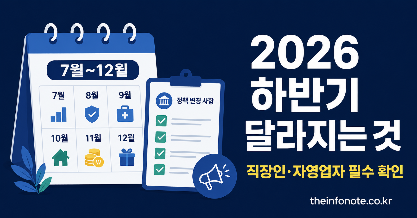 2026 하반기 달라지는 것 직장인 자영업자 필수 확인